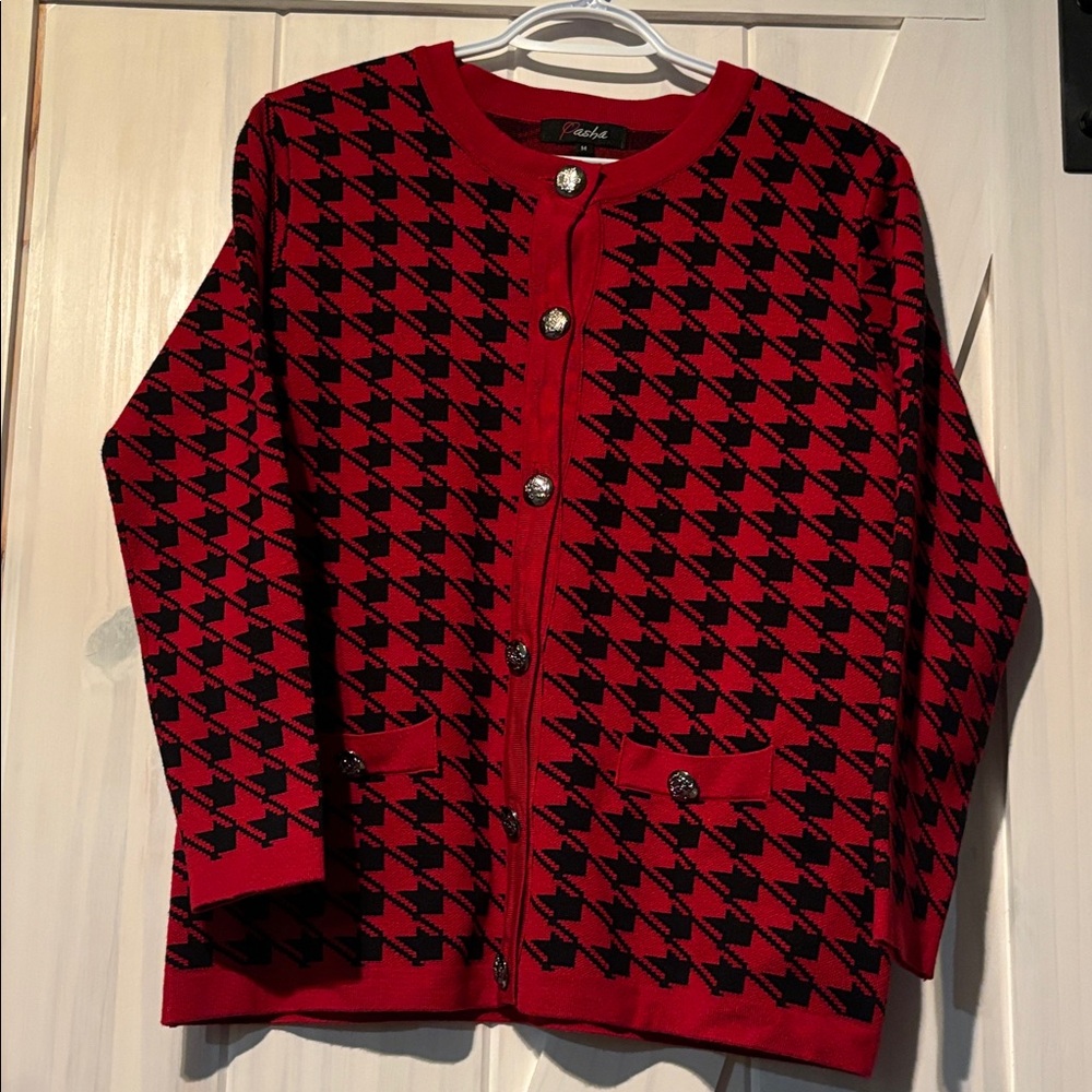 Women’s Red/Black Pasha Crewneck Sweater